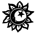 ★送料無料メール便★ステンシルdeタトゥー/月と太陽 W12cm