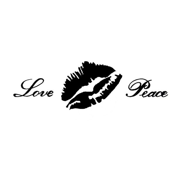 【エアブラシ　ボディージュエリー　ヘナタトゥー用ステンシル】Love & Peace　キスマーク　（ラブ　アンド　ピース…