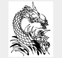 ★送料無料メール便★手描きステンシルdeタトゥー/龍 H23cm