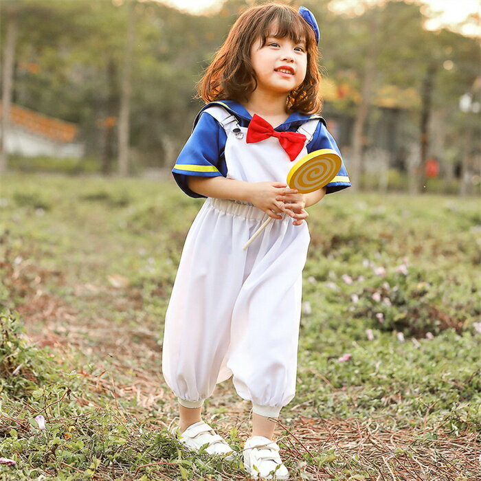 ハロウイン衣装 子供 ベビー服 コスチュームセーラー服 アヒル ダック衣装 ロンパース ハロウィーン仮装 ブルーダック 赤ちゃん 子供用 可愛い ダック風 4点セット 変装 仮装 イベント 女の子 男の子 コスチューム Halloween衣装 仮装