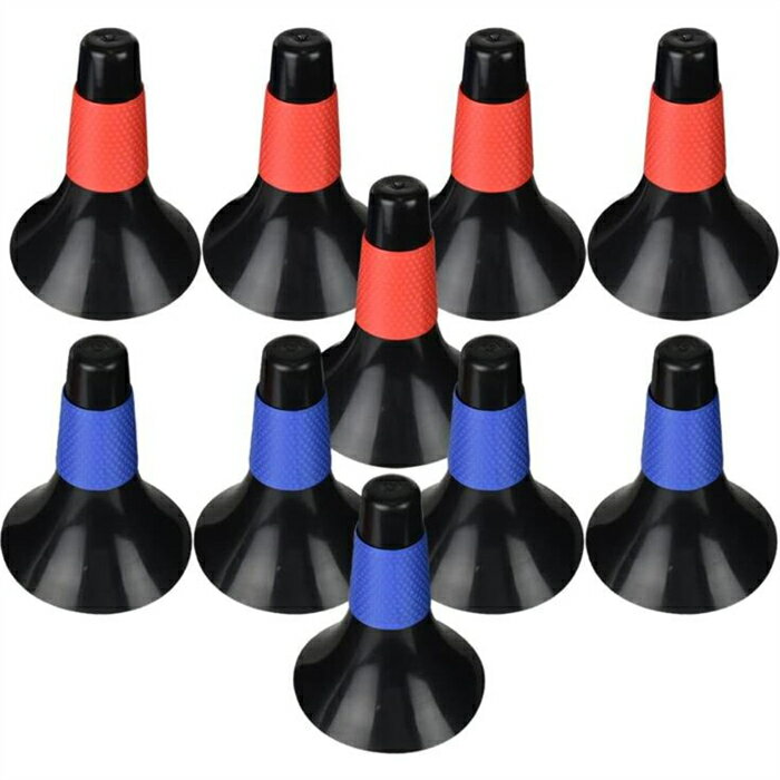 送料無料!スポーツ練習用リップコーン ドリブル ハンドリング 凸凹グリップ 倒れにくい 積み重ね可能 10本セット ドリブル練習 リップコーン 軽量 倒れにくい...
