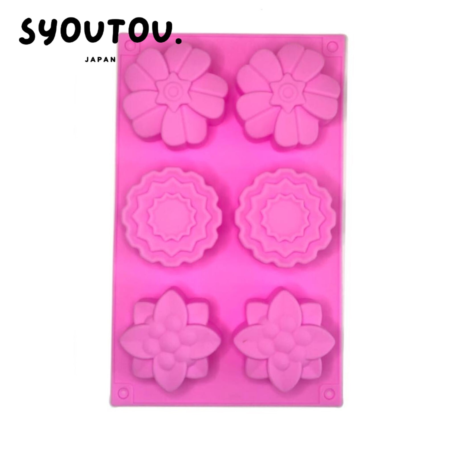Rakuten - SYOUTOU　大きめ 3種類 花形 シリコ ンモールド型 立体花 はな型 花型 ジャスミン ゆり お花 ムースケーキ型 マフィンケーキ型 プリン ゼリー 抜き型 羊かん型 製菓道具 手作り 石けん型 石膏ん型