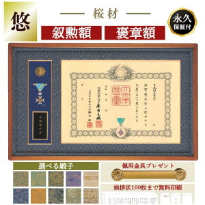 悠 叙勲額　褒章額　中綬章　額縁　叙勲　叙勲受章　佩用金具　送料無料