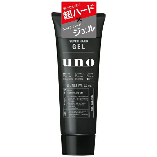 ファイントゥデイ uno ウーノ スーパーハードジェル f 180g 無香料 (男性用ヘアジェル)