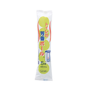 ST-C Aromatic Ball for Toilet　トイレの悪臭を防ぎます。トイレの悪臭を防ぎます。＜使用方法＞男子用便器に2〜3球入れて使用する。本品を一度に使用しない場合は、密閉して冷暗所に保存すること。ニオイがうつることがあるので、食品と一緒に保存しないこと。＜使用上の注意＞幼児の手の届く所に置かない。本品は食べられない。換気に充分注意する。男子用便器以外では使用しない。商品名トイレ用芳香ボール内容量200g生産国日本発売元エステー株式会社※モニターの設定や部屋の照明等により実際の商品と色味が異なる場合がございます。※パッケージデザイン等は予告なく変更されることがあります。JANコード 4901070500024