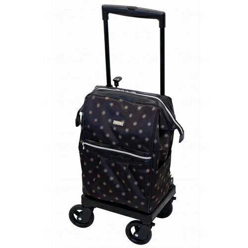 メロディスムーズグランデ　花柄ドットショコラ　4輪360度キャスター 保冷バッグ 駐車用ストッパ付　島製作所