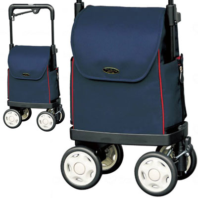 ウォーキングキャリー i(アイ)カートネオ【ネイビー】NO.833 レインカバー付 キャリーカート ショッピングカート 須恵廣工業