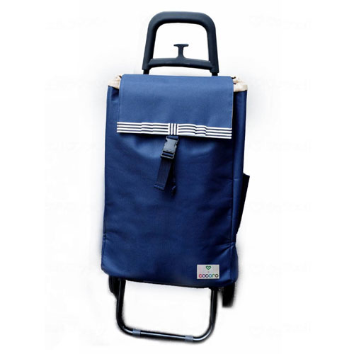 ショッピングカートS メッシュバッグ付き　リボン　ネイビー　レップ