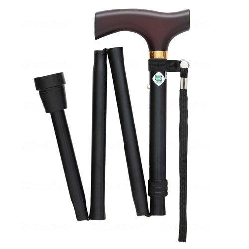 ベーシック 折畳M ブラック WB3728 折りたたみ杖 フジホーム