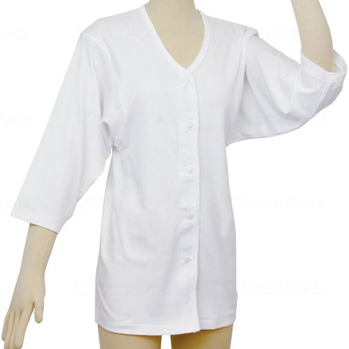 テイコブ らくホック肌着 七分袖 婦人用【LLサイズ】UN05W-LL 簡単ホック 七分袖肌着 幸和製作所