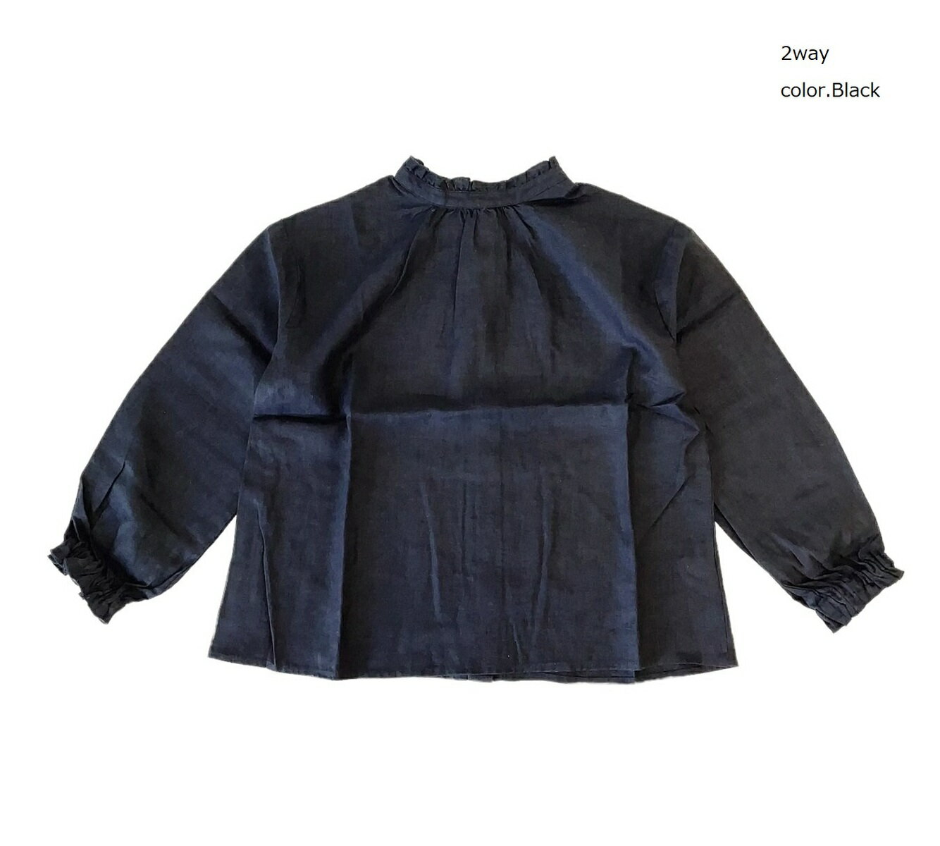 【スやニット】 9×9 Heavy Linen 2way Frill Blouse / 2259022:syozikiya シールのは