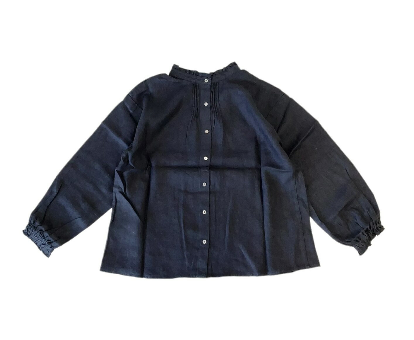 【スやニット】 9×9 Heavy Linen 2way Frill Blouse / 2259022:syozikiya シールのは