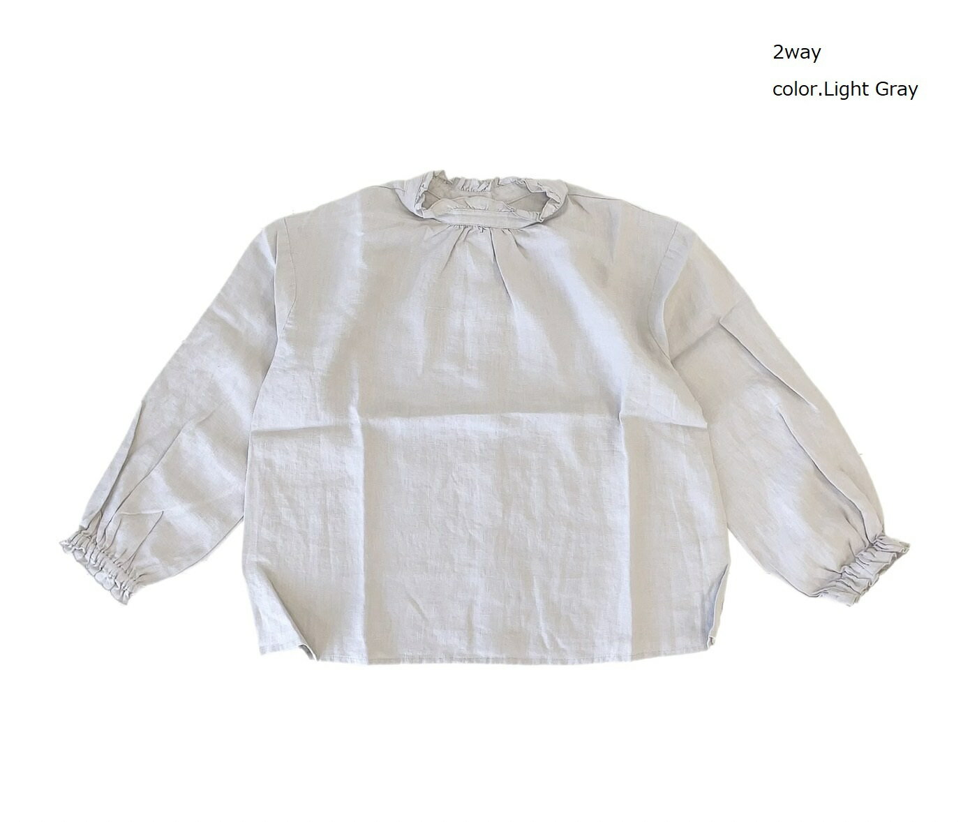【スやニット】 9×9 Heavy Linen 2way Frill Blouse / 2259022:syozikiya シールのは