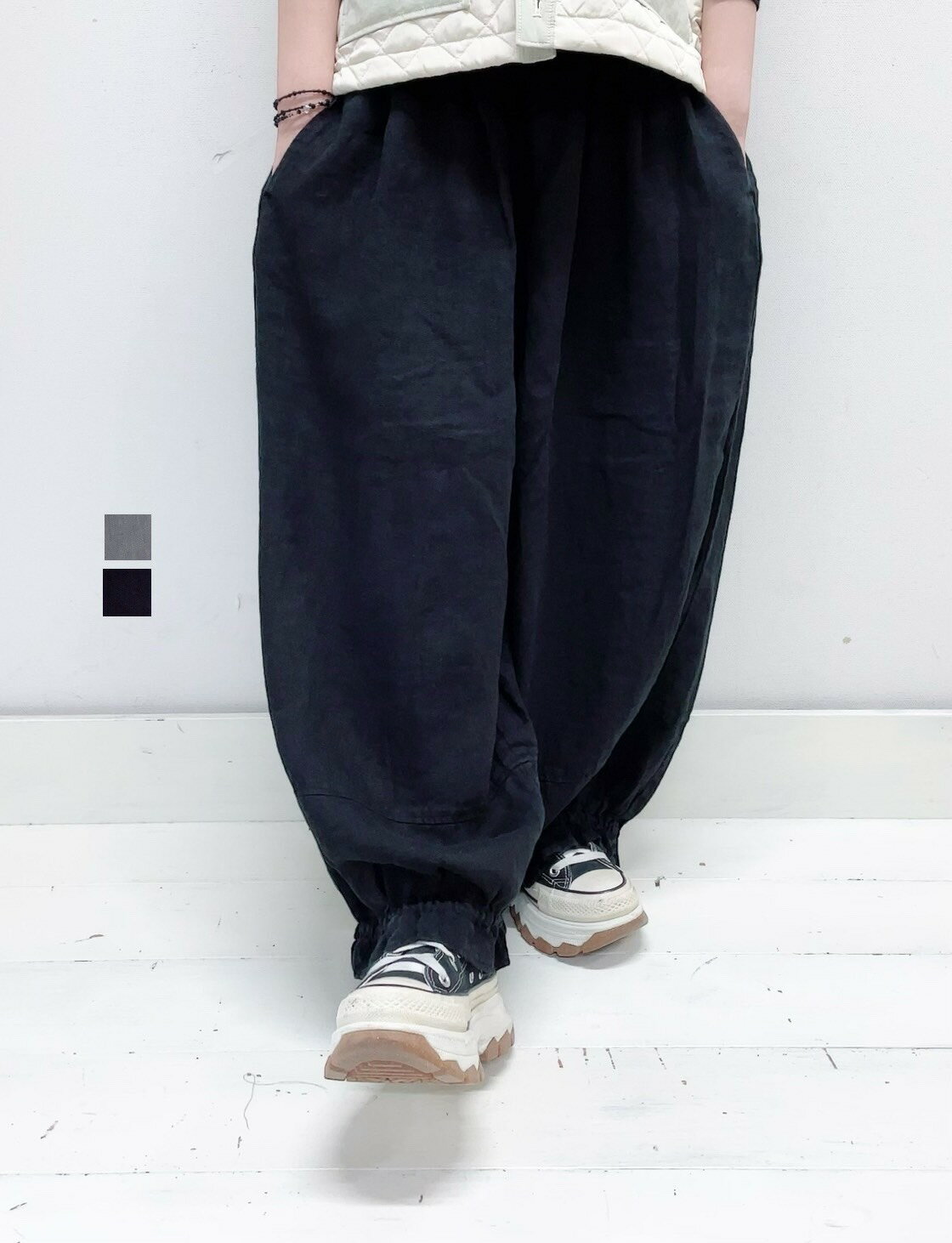 【tumugu】ソリトリネンパンツ / TB25317