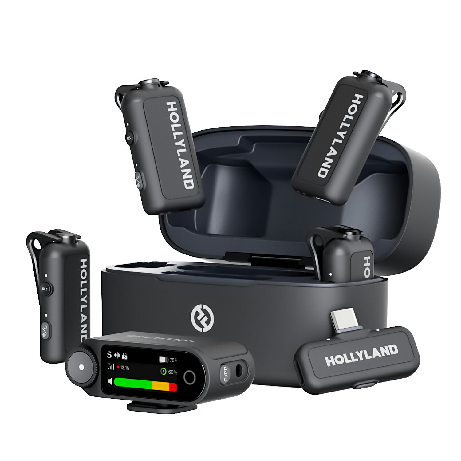 【ブラックフライデーセール】Hollyland Lark MAX 2 Combo 4-Person Version ワイヤレスマイク スペースグレー カメラ受信機＋USB-C受信機付/Lark MAX 2 Combo(4人用)【12月5日18時まで】