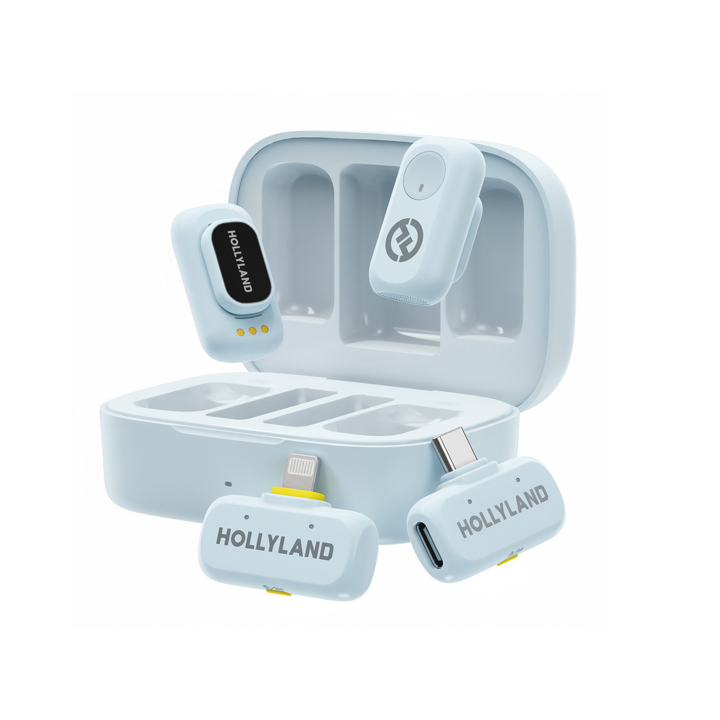 Hollyland �磻��쥹�ޥ��� LARK A1 �����(�������֥롼/������ x2 + USB-C������ + Lightning������ + ���ť���������...