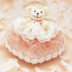 #【完成品ハートのリングピロー】(ピンク) WW-104ウェディングリングを包みます #【完成品ハートのリングピロー】(ピンク) WW-104ウェディングリングを包みます