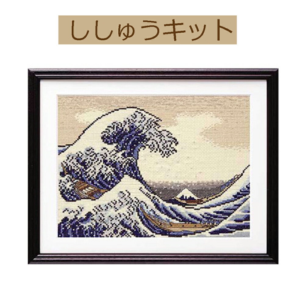 【手作りキット　日本名所絵百選シリーズ　【北斎画】錦絵　富嶽三十六景　四十六図より】7136 神奈川沖浪裏【3cmゆうパケット可】