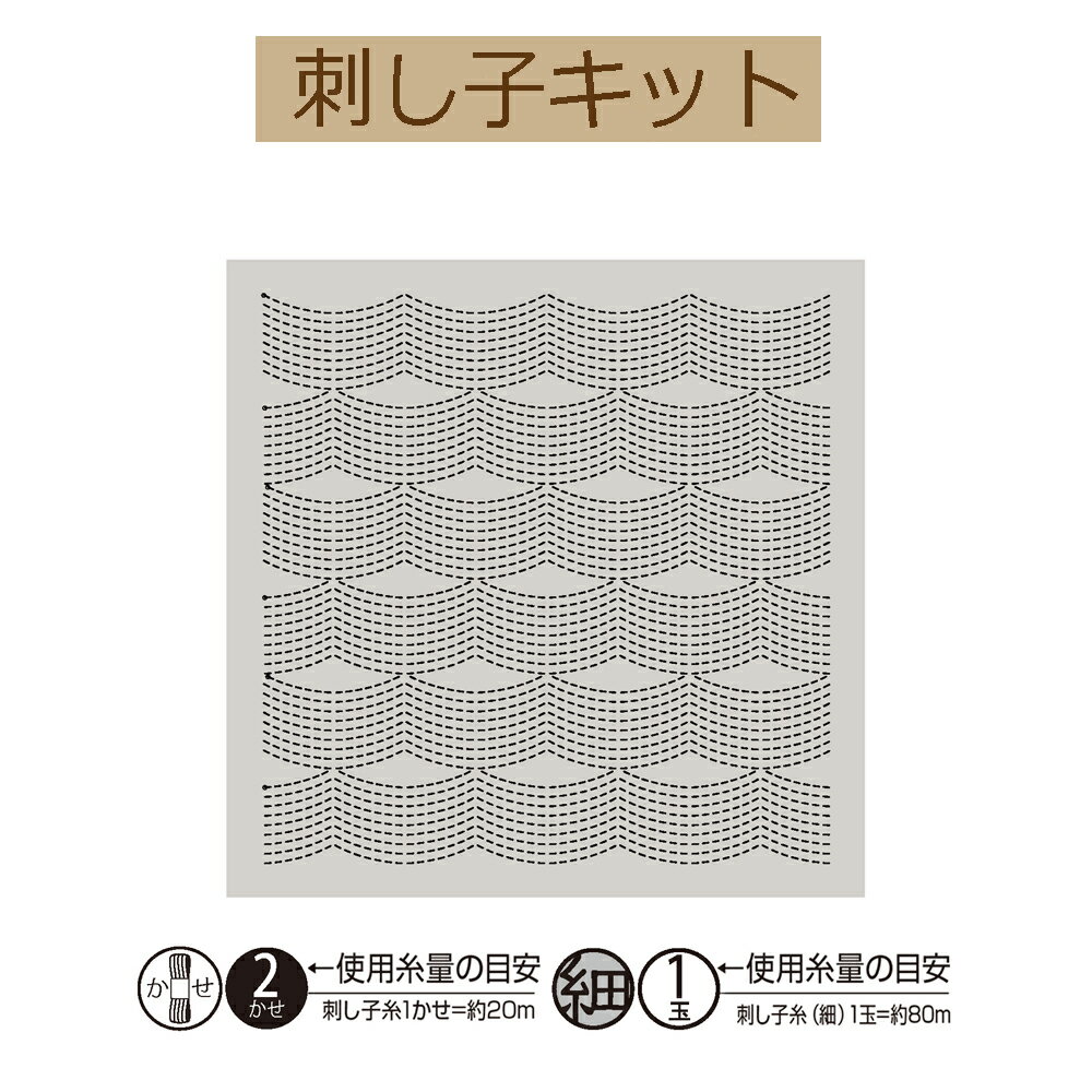 【同柄3枚入り】【手作り Sashiko Textile lab　花ふきん布パック】H-13117 Flow（フロー）(PaleGray) 【3cmゆうパケット可】