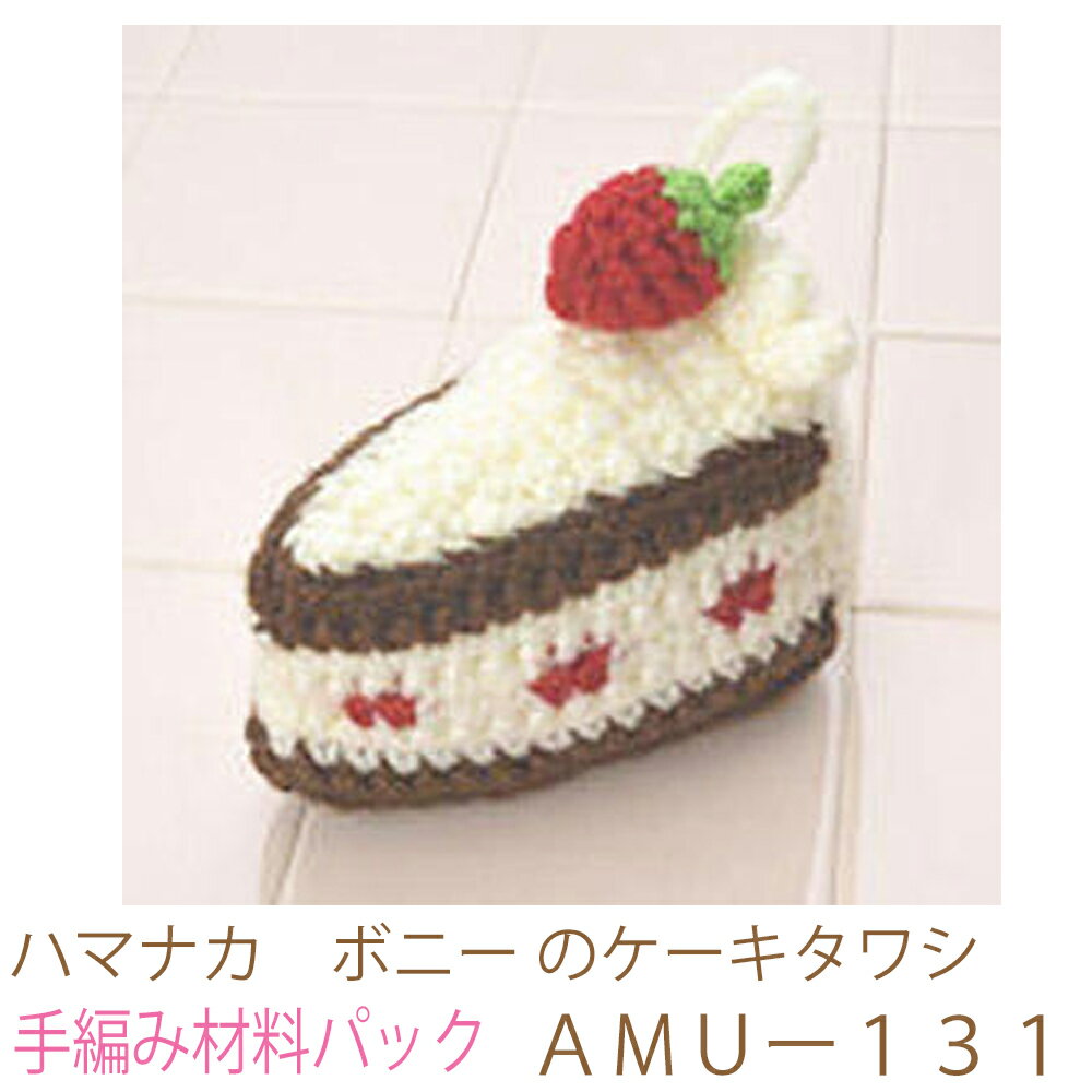 ハマナカ　ボニー のケーキタワシAMUー131完成品ではありません。手編み材料パックです。（糸と編み図..