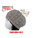 #【手編み材料パックです】【ダイヤドミナノーム】を使った【玉編み模様の帽子】