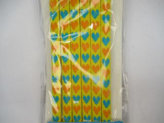 クロバーカラーひも　黄色　ハートプリント　29-363