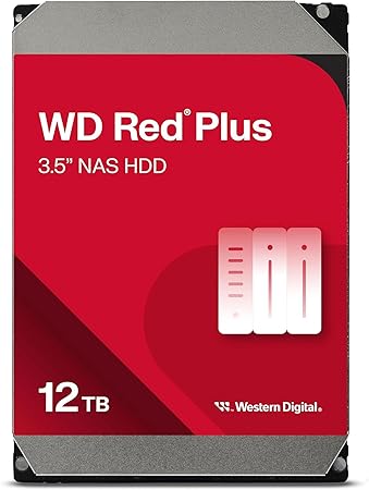 Western Digital WD Red Plus 12TB 内蔵HDD 3.5インチ CMR方式 NAS対応 SATA 5400rpm キャッシュ64MB ..