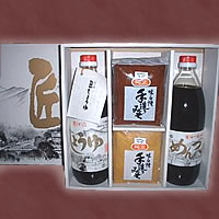 味自慢セット(しょうゆ1L・めんつゆ1L・赤味噌1kg・白味噌1kg) 140年の伝統 茨城県つくば市【沼屋本店】