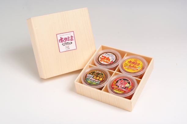 ホタミミ4種詰め合わせ (ホタミミヂョ・ホタミミ韓国風三升漬・ホタミミチョヂャン・おかわり本舗コチュジャン)