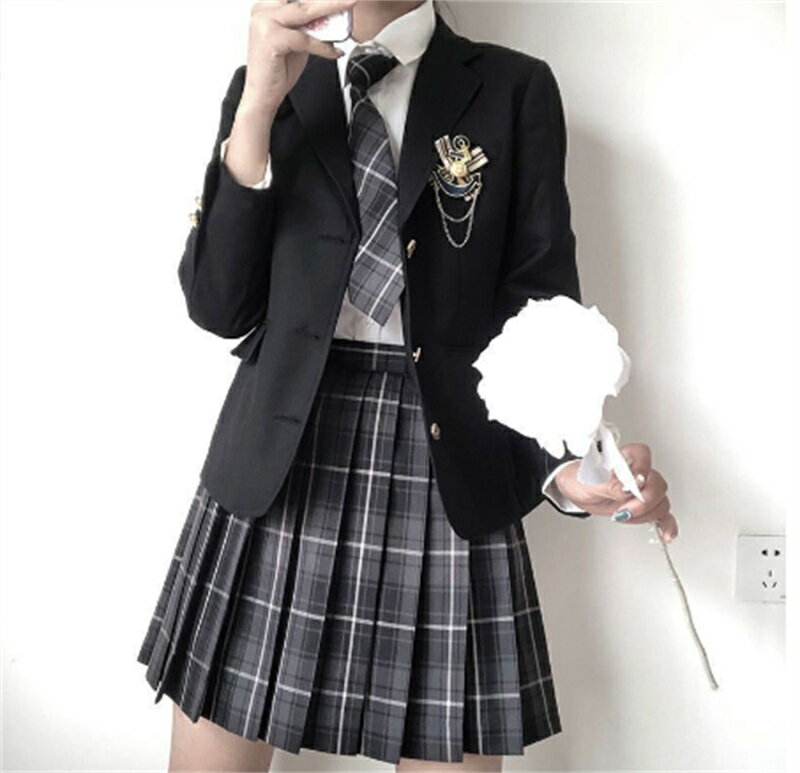 楽天Syuno卒業式スーツ 4点セット 女の子 かっこいい 子供服 女子高生 制服 小学生 中学生 高校生 入学式 卒業式 学園祭 女子 学生服 上下 高校生 おしゃれ 可愛い セット スカート ブレザー ネクタイ シャツ プリーツスカート チェック柄 春
