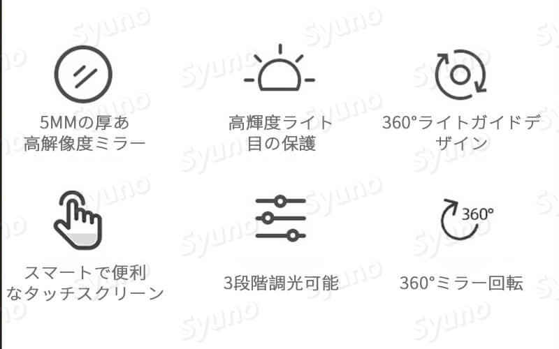 お買い物マラソン【P5倍】鏡 卓上ミラー LEDメイクミラー照明 直径28cm 卓上ミラー...