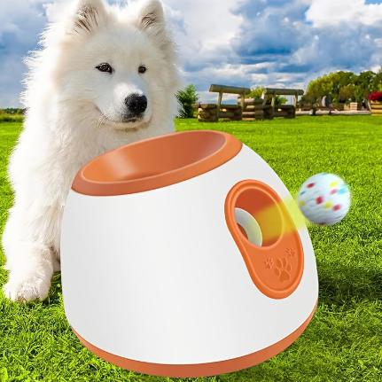 ペットおもちゃ ボールランチャー 犬用ボール 自動テニスボールランチャー 自動 投げ 投球機 知育おもちゃ 小型犬 中型犬用 ボール3個付き 自動ボールランチャー ペット犬のおもちゃ