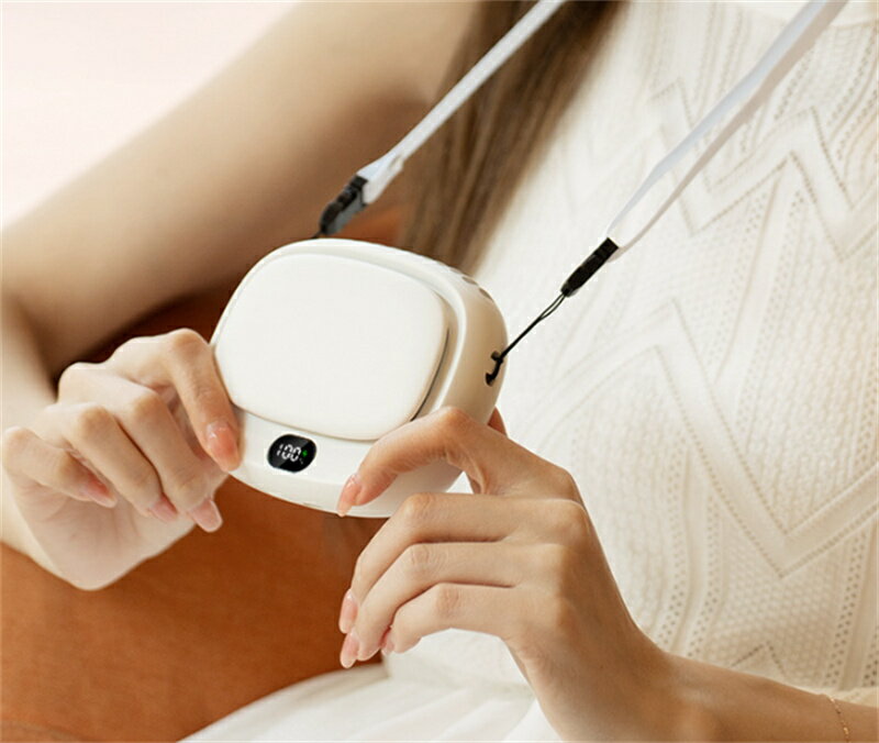 首掛け扇風機 携帯扇風機 腰ベルトファン ネックファン 上部送風 usb充電式 1800mAh 10H長時間稼働 5段..