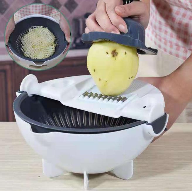 千切り スライサー セット 1台9役多機能 料理 野菜 調理器 野菜カッター みじん切り キッチンスライサー 安全ホルダー付きキッチン用品 細切り 千切り おろし 薄切り ザル ボウル 水切り皿 果物 調理器セット キッチンスライサー