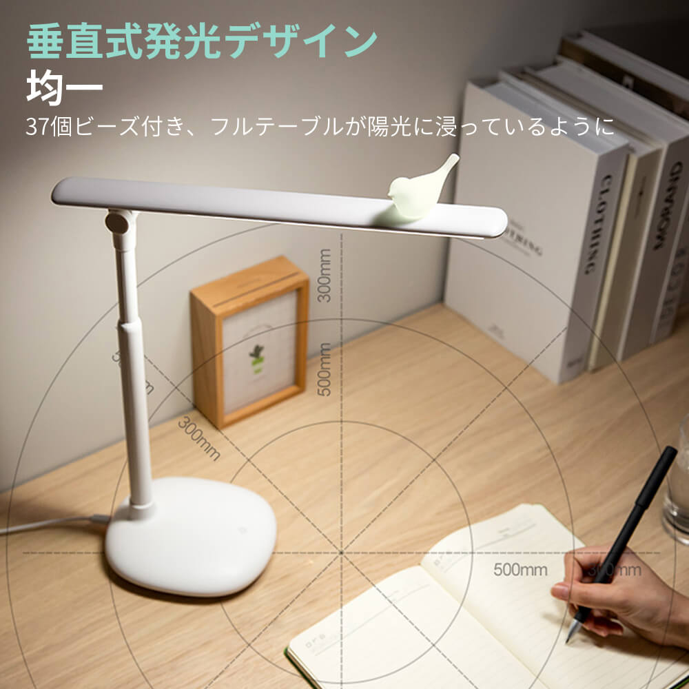 お買い物マラソン【P5倍】3600mAh 6500K昼光色 デスクライト テーブルラン 卓上ライト 電気スタンド3000K電球色 4000K 垂直式発光デザイン USB充電 子供部屋 電気スタンド 学習机 発光が均一である 寝室 目に優しい LED デスクライト ナイトライト