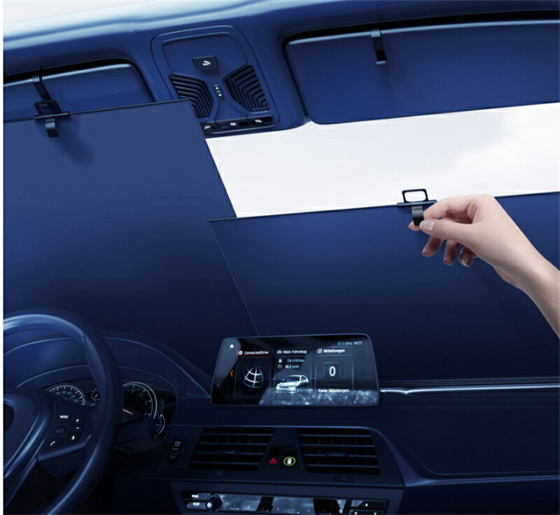 「動画あり」車用 サンシェード 車 フロント日除け 遮? 車載 遮光シェード ガラスサンシェード ロール..