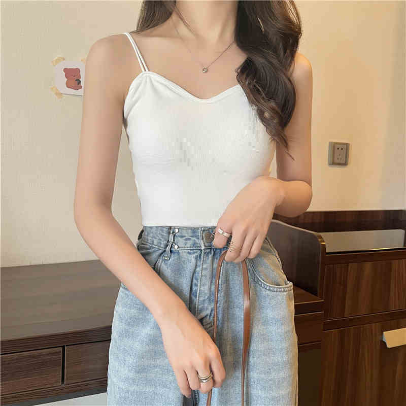 ダブルストラップキャミソール レディース 夏 ニットキャミ リブキャミソール ニットキャミソール 下着..