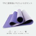 お買い物マラソン【P5倍】TPE二層環境にやさしいヨガマット 184*61cm 高弾性 トレーニングマット 厚さ6MM ピラティス エクササイズマット 収納 バンド付 おしゃれ ダイエット器具 腹筋 脚痩 せ フィットネス(4)