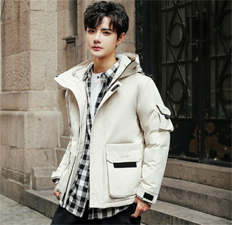 ダウンジャケット メンズ ダウンコート 防寒 厚手 マウンテンパーカー ロング丈 フード付き ジャケット