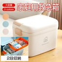 北欧風 救急箱 おしゃれ 薬箱 2段収納 大容量 薬ケース 薬 収納 ボックス シンプル クスリ箱 薬ケース 小物入れ インテリア 道具箱 家庭用 薬入れ 緊急 防災 応急手当 応急処置 大きい(3)