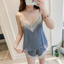 ルームウェア レディース ナイトウェア ロングガウン パジャマ ワンピース セクシー キャミソール 涼しげ シンプル 3点セット おしゃれ ズボン パンツ 可愛...