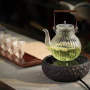 鶴首 耐熱ガラス ティーポット 茶こし付き ガラス製ポット 手作り 銅製持ち手 ジャンピング 紅茶ポット フルーツティー 花茶 工芸茶 ハーフティー に ガラス...