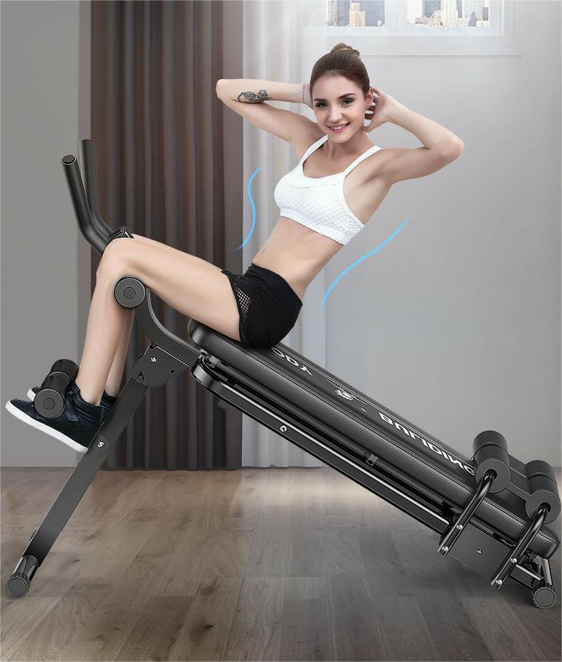 レーニングベンチ 腹筋マシーン インクラインベンチ 腹筋スライダー ホームジム 多機能 5WAY可変式 角度調節 組立簡単 腹筋器具 折りたたみ式 筋トレ ダイエット トレーニングマシン 収納便利 腹筋 背筋 家庭用