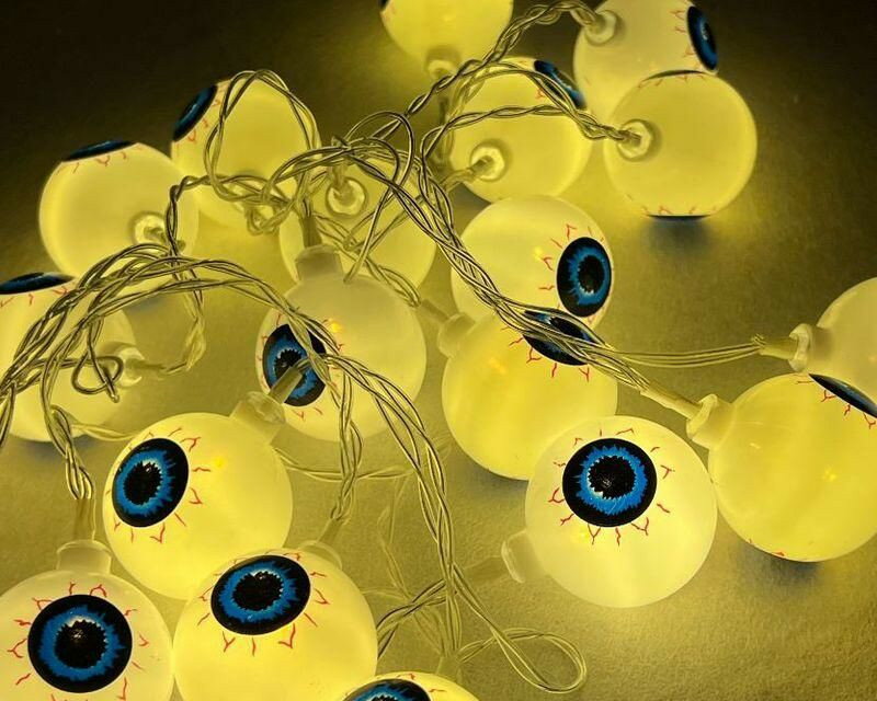 ハロウィン 飾り イルミネーション 装飾 ライト 目玉 LED 10/20/30/40球 電池式 USB給電式 LEDライト 電飾 装飾 屋外 北欧 コスプレ ...