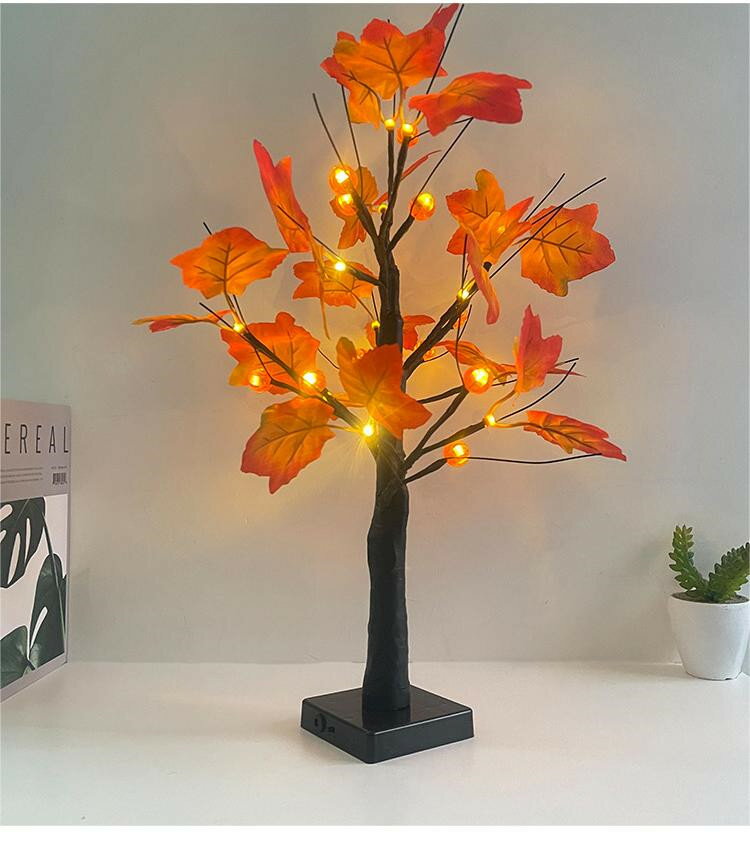 ブランチツリー LEDツリーライト テーブルライト USB給電式 電池式 両用 紅葉 かぼちゃ カボチャ 白樺 枝 卓上ライト クリスマス装飾ランプ クリスマス...