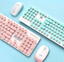 N520ワイヤレスキーボード&マウス タイプライター風 メンブレン ゲーミング USB 無線 パソコン 周辺機器 コードレス インテリア 卓上 デスク 淡い 英...
