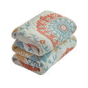 ガーゼケット 4重ガーゼケット シングル 夏用 洗える 夏毛布 タオルケット 花柄 コットン おしゃれ チェック柄 ブランケット マルチカバー ソファーカバー かけるだけ ナチュラル 通気性 吸水性 柔らか肌触り 肌掛け布団 150×200cm(3)