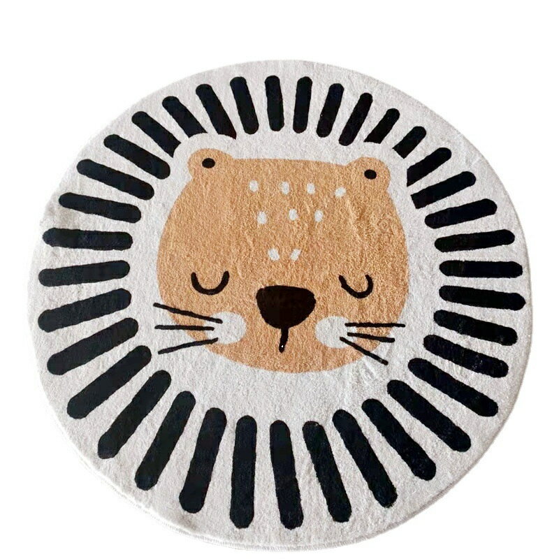 直径120CM 円形 ラグマット 動物 カーペット おしゃれ オールシーズン ベッドルーム リビングルーム カ..