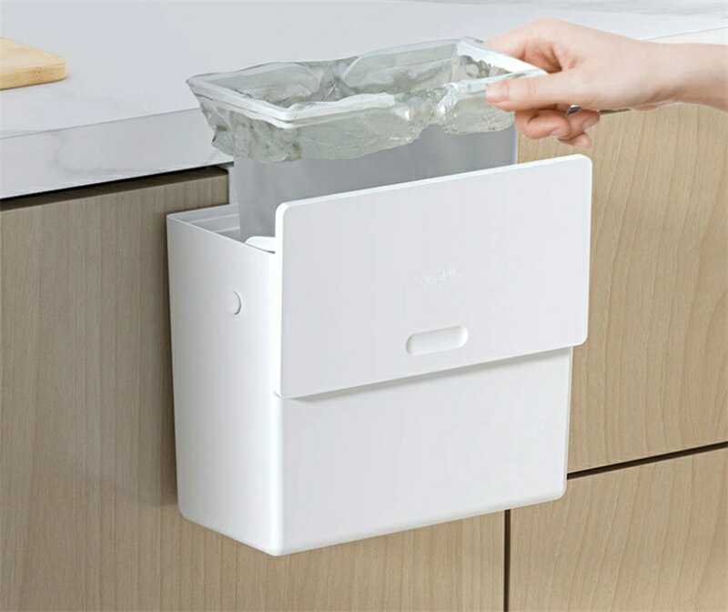 送料無料 ごみ箱 扉に掛ける ゴミ箱 壁掛け シンク 扉 蓋付き スライドフタ ぶら下げ キッチン 洗面台 ..