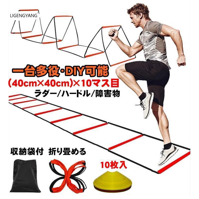 Other - トレーニング ラダー 4m ミニ ハードル 練習用 野球 陸上 ラグビー アジリティー サッカー フットサル 練習器具 部活 陸上競技場 バレーボール テニス